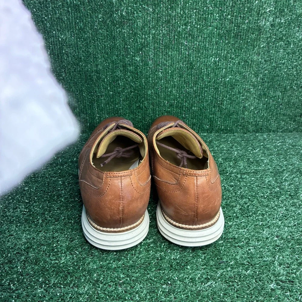 Cole Haan Original Grand Wingtip Oxford Leather Brogue Dress Brown Mens 12 Wide